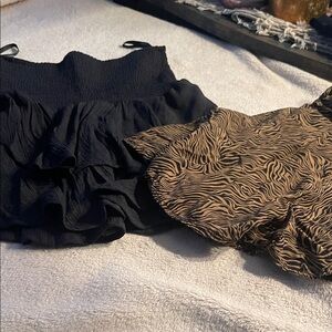 2 girls youth skirts 1 Urban Outfitters Black Ruffle Mini and 1 Shein black skir